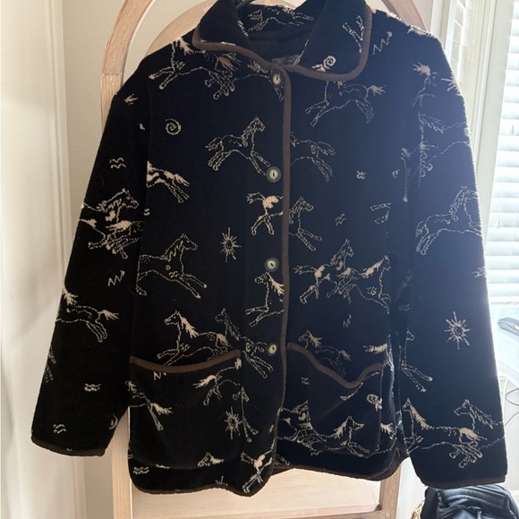 *MATCHING SET* Black Horse Pattern Jacket + Vest - Picture 2 of 9